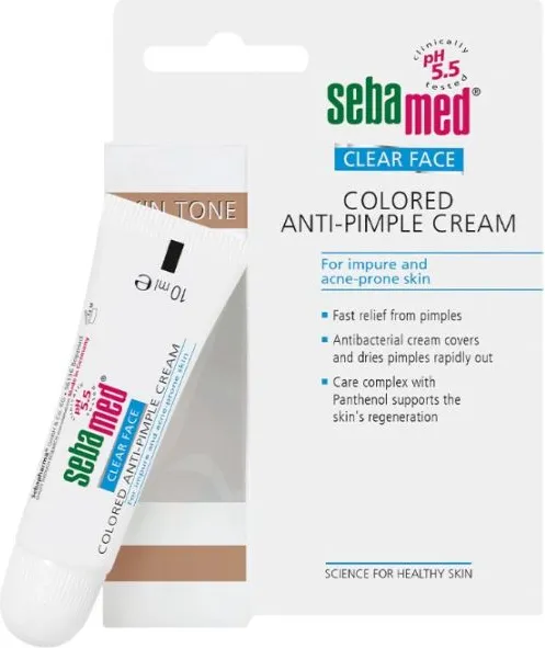 Sebamed Clear Face Анти акне оцветен крем против пъпки 10 мл