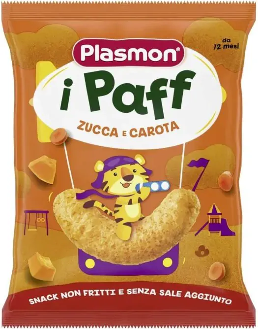 Plasmon Paff Снакс с морков и тиква 12М+ 15 г