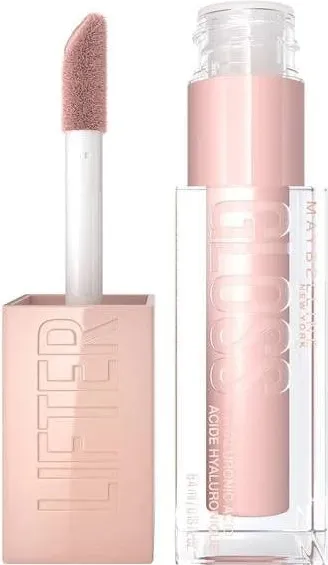 Maybelline Lifter Gloss Хидратиращ гланц за обемни и плътни устни с хиалуронова киселина, цвят 002 Ice