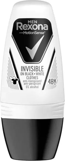 Rexona Men Invisible on Black + White Clothes Рол-он против изпотяване за мъже 50 мл