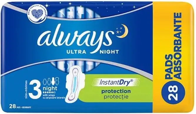 Always Ultra Night  Дамски нощни превръзки x  28 бр