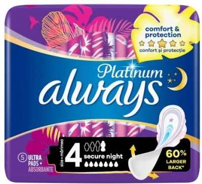 Always Platinum Secure Night Нощни превръзки х5 бр