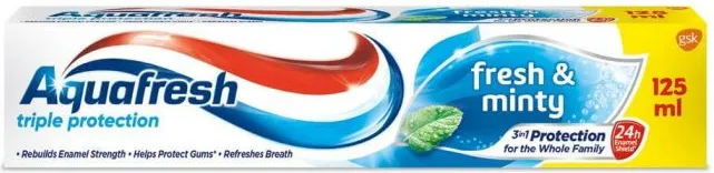 Aquafresh Triple Protection Fresh & Minty Паста за зъби синя 125 мл