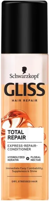 Gliss Total Repair Спрей балсам без отмиване за суха и стресирана коса 200 мл