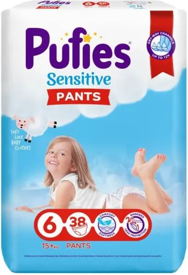 Пелени - гащички Pufies Sensitive Pants 6 Extra Large 38 бр