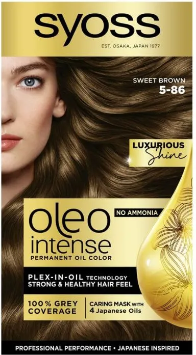 Syoss Oleo Intense Дълготрайна безамонячна крем боя за коса 5-86 Сладко кафяв