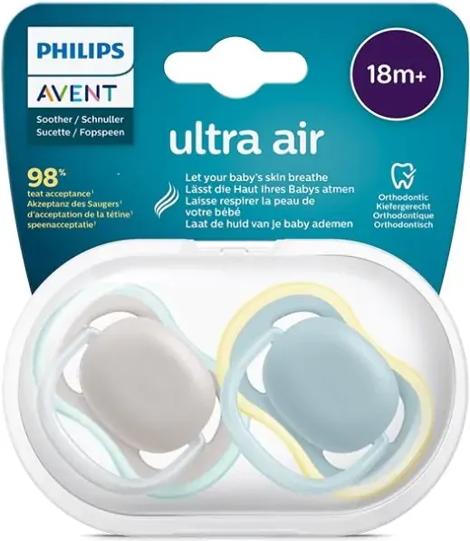 Philips Avent Ultra Air Ортодонтична залъгалка 18М+ x2 бр