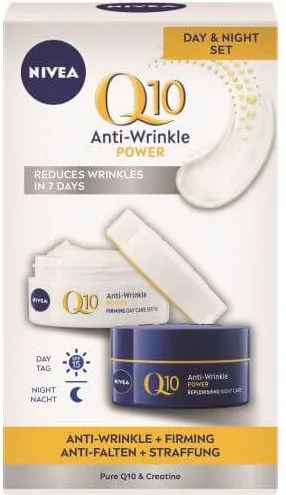 Nivea Q10 Power Дневен крем против бръчки SPF15 50 мл + Nivea Q10 Power Нощен крем за лице против бръчки 50 мл Комплект