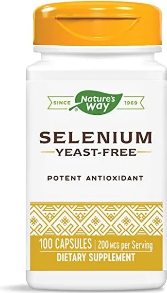 Nature's Way Selenium Селен за защита на клетките и тъканите от оксидативен стрес 200 мкг 100 капсули