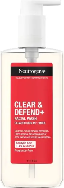 Neutrogena Clear & Defend+ Измивен гел за лице 200 мл
