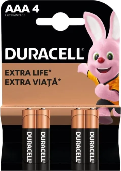 Duracell Алкални батерии AAA 4 бр