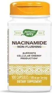 Nature's Way Niacinamide Витамин В3 Непредизвикващ зачервяване 500 мг 100 капсули