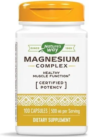 Nature's Way Magnesium Complex Магнезий комплекс за здрави кости, зъби и мускули 500 мг 100 капсули