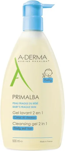 A-Derma Primalba Нежен измиващ гел 2в1 за бебета 500 мл