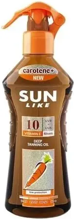 Sun Like Слънцезащитно сухо спрей олио за тяло за бърз загар SPF10 200 мл