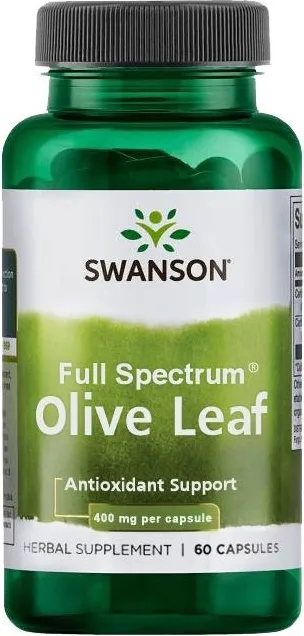 Swanson Full Spectrum Olive Leaf Маслинови листа 400 мг х 60 капсули