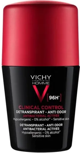 Vichy Homme Clinical Control Дезодорант рол-он против изпотяване за мъже 96 часа 50 мл