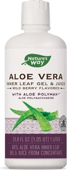 Nature's Way Aloe Vera Inner Leaf Gel/ Juice wild Berry Flavored Алое вера гел горски плодове 60% 1 литър