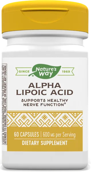 Nature's Way Alpha-Lipoic Acid Алфа-липоева киселина за контрол върху нивата на кръвната захар 200 мг х60 капсули