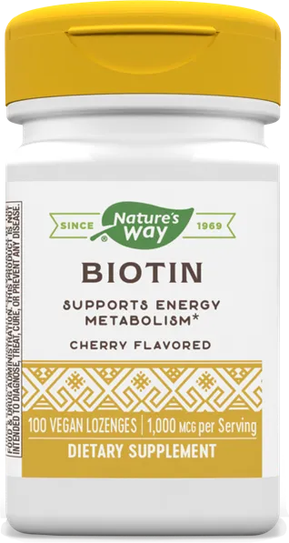 Nature’s Way Biotin Биотин за здрави кожа, коса и нокти 1000 мкг 100 капсули