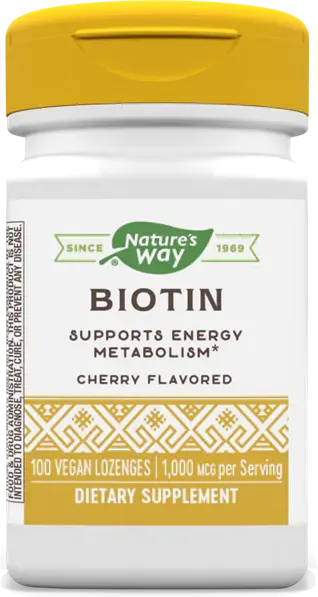 Nature’s Way Biotin Биотин за здрави кожа, коса и нокти 1000 мкг 100 капсули