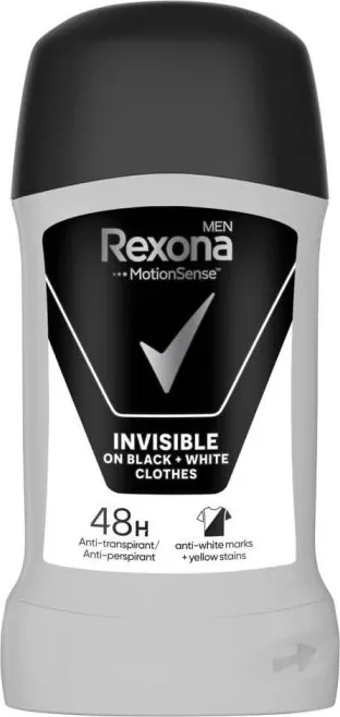 Rexona Men Invisible on Black + White Clothes Стик против изпотяване за мъже 50 мл