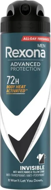 Rexona Men Advanced Protection Invisible Black & White Дезодорант против изпотяване за мъже 150 мл