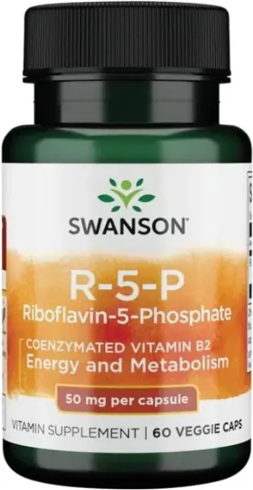 Swanson R-5-P Riboflavin-5-Phosphate Рибофлавин-5-фосфат за клетъчния енергиен метаболизъм 60 веге капсули