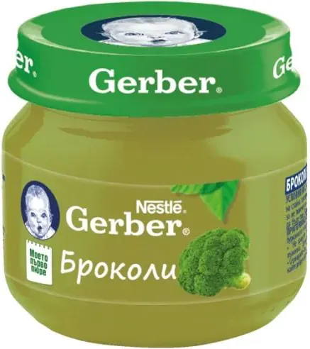 GERBER® Храна за бебета Броколи пюре Моето първо пюре бурканче 80 гр