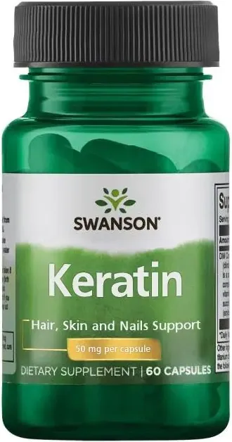 Swanson Keratin Кератин 50 мг х60 капсули