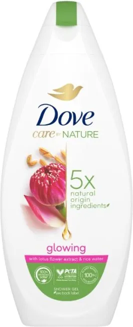 Dove Care by Nature Озаряващ душ гел за тяло с екстракт от лотос и оризова вода 225 мл