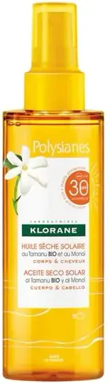 Klorane Polysianes Solar Sublime Слънцезащитно сухо олио с органично масло от таману и монои SPF30 200 мл