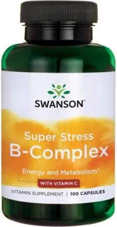 Swanson Super Stress B-complex with Vitamin C Супер стрес B комплекс с витамин C  х 100 капсули