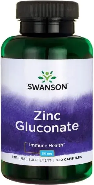 Swanson Zinc (Gluconate) Цинков Глюконат 50 мг х 250 капсули