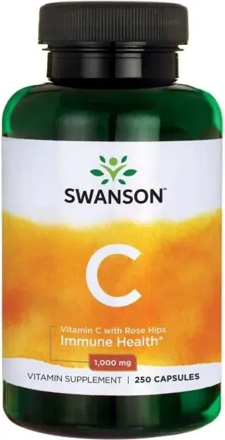 Swanson Vitamin C with Rose Hips Витамин C с шипка 1000 мг 250 капсули