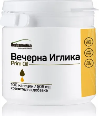 Herbamedica Prim Oil Вечерна иглика при ПМС и менопауза 505 мг х100 капсули