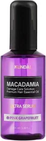 Kundal Macadamia Ultra Serum Pink Grapefruit Серум за коса с макадамия и аромат розов грейпфрут 100 мл