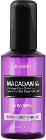 Kundal Macadamia Ultra Serum Pink Grapefruit Серум за коса с макадамия и аромат розов грейпфрут 100 мл