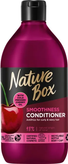 Nature Box Cherry Oil Натурален изглаждащ балсам за къдрава коса с вишна 385 мл