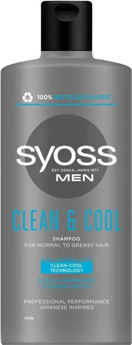 Syoss Men Clean & Cool Шампоан за мъже за нормална към мазна коса 440 мл