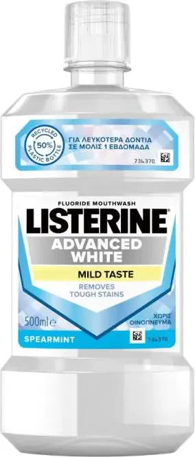 Listerine Advanced White Mild Taste Вода за уста с избелващ ефект без алкохол 500 мл