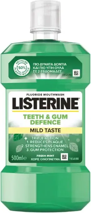 Listerine Teeth & Gum Defence Mild Taste Вода за уста 500 мл