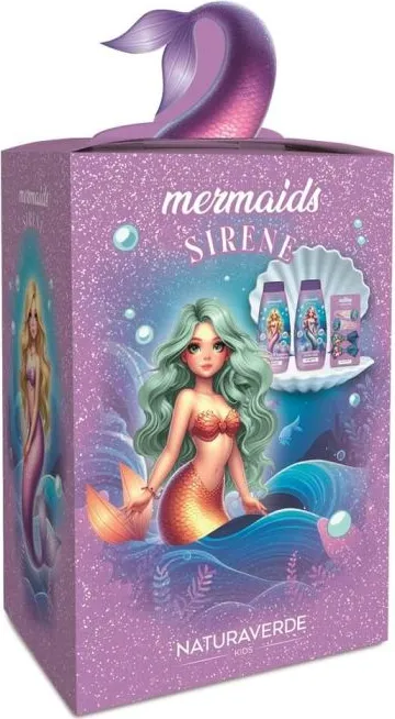 Disney Mermaids Serene Русалки Коледа 2024 Душ пяна 300 мл + Шампоан 2 в 1 300 мл + Аксесоари за коса Комплект