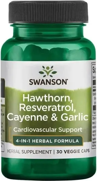 Swanson Full Spectrum Herbal Cardiovascular Care Пълен спектър билки за здравето на сърцето 616 мг х 30 капсули