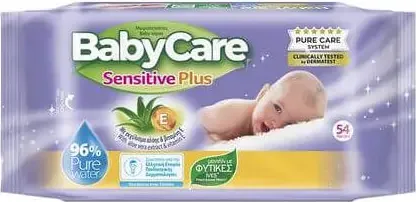Baby Sensitive Plus Бебешки мокри кърпички с алое вера и витамин Е  54 бр