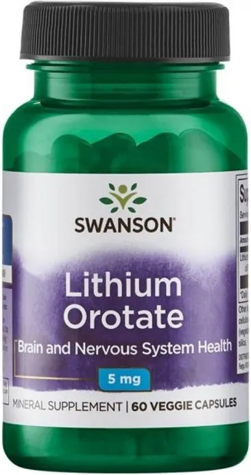 Swanson Lithium Orotate Литиев оротат 5 мг х 60 капсули