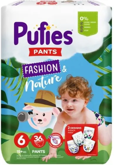 Пелени - гащички Pufies Pants Fashion & Nature 6 XL 36 бр