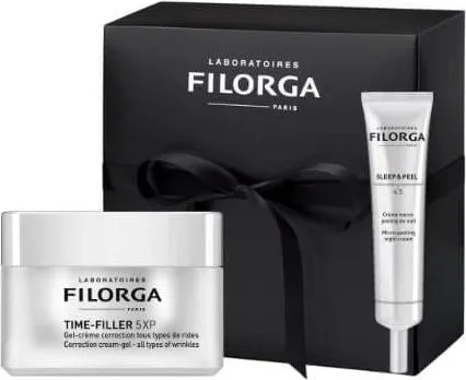 Filorga Time-Filler 5XP Гел-крем за комбинирана към мазна кожа 50 мл + Filorga Sleep & Peel 4.5 Нощен крем с микропилинт 40 мл Комплект