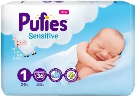 Пелени Pufies Sensitive 1 Newborn 36 бр