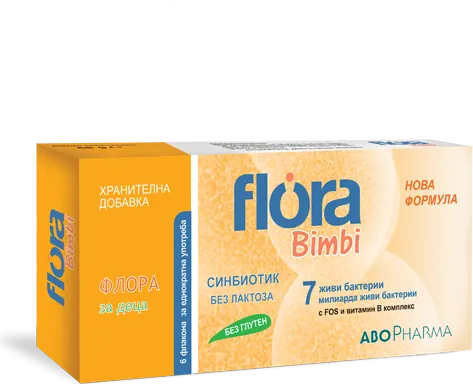 AboPharma Flora Bimbi 7 Синбиотик за деца за поддържане на чревния баланс 6 флакона